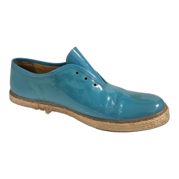 Opening Ceremony Patent Blue Green Derby Espadrille, 43 - Picture 2 of 10